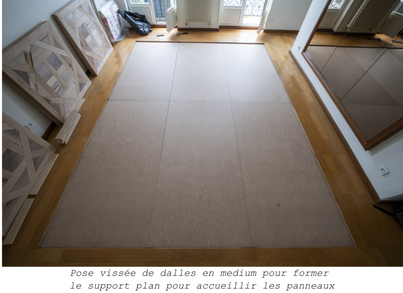 Entreprise réparation parquet massif panneaux motif Caluire